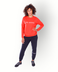 Women long sleeve crew top red