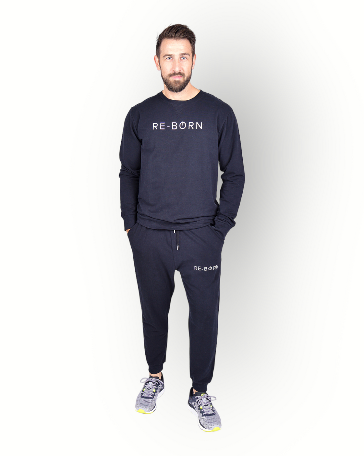 Men long sleeve crew neck top black