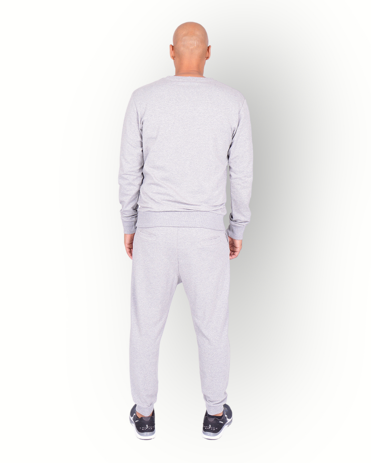 Men long sleeve crew neck top grey