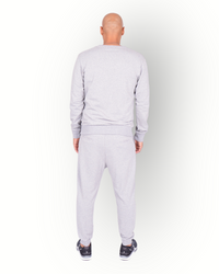 Men long sleeve crew neck top grey
