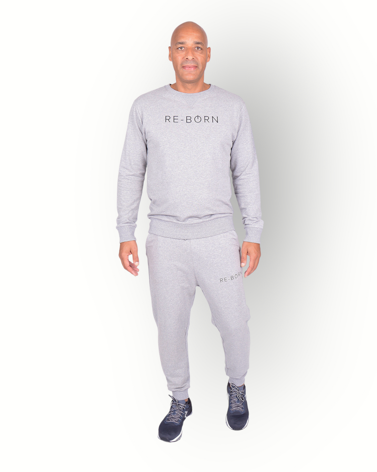 Men long sleeve crew neck top grey
