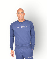 Men long sleeve crew neck top navy