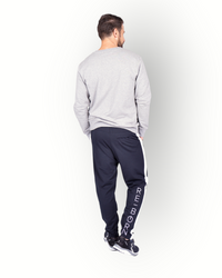 Men poly side panel pant black/white