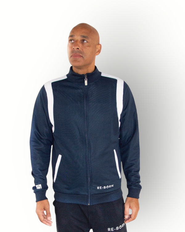 Men tracktop navy/white