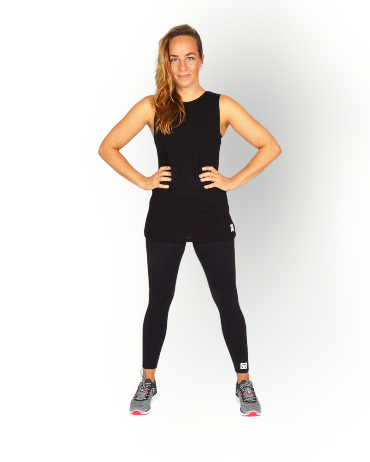 Women elasticated back tank top black
