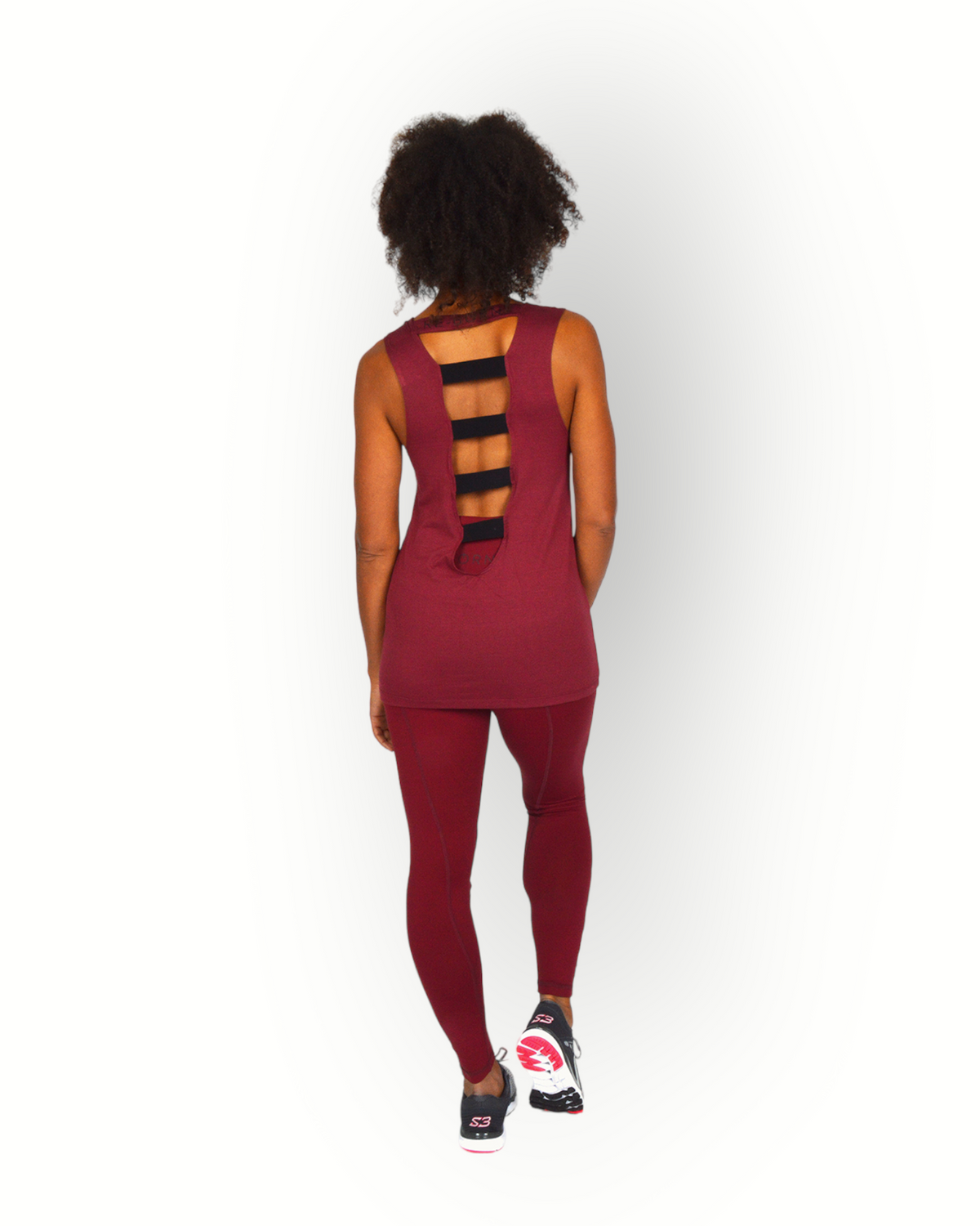 Women elasticated back tank top burgundy