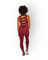 Women elasticated back tank top burgundy