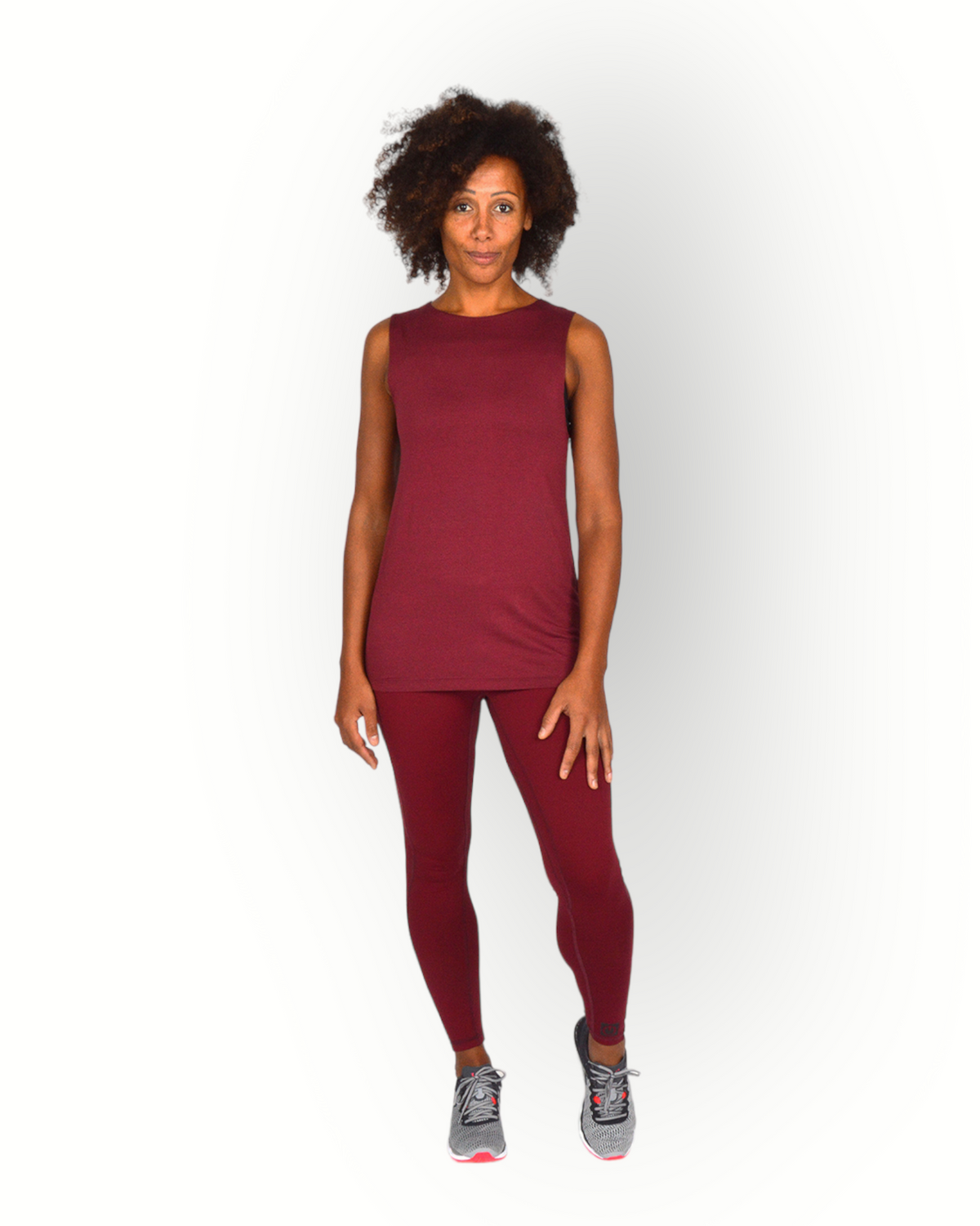 Women elasticated back tank top burgundy