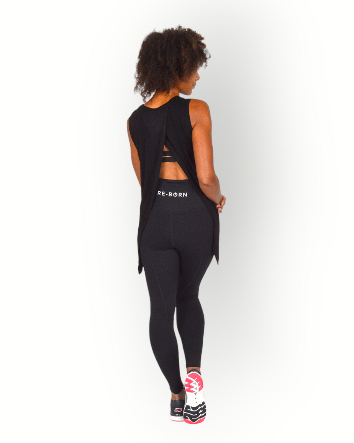 Women sleeveless wide wrap top black