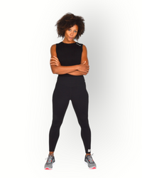 Women sleeveless wide wrap top black