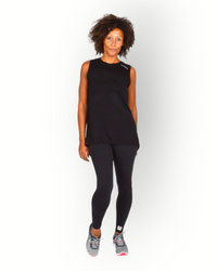 Women sleeveless wide wrap top black