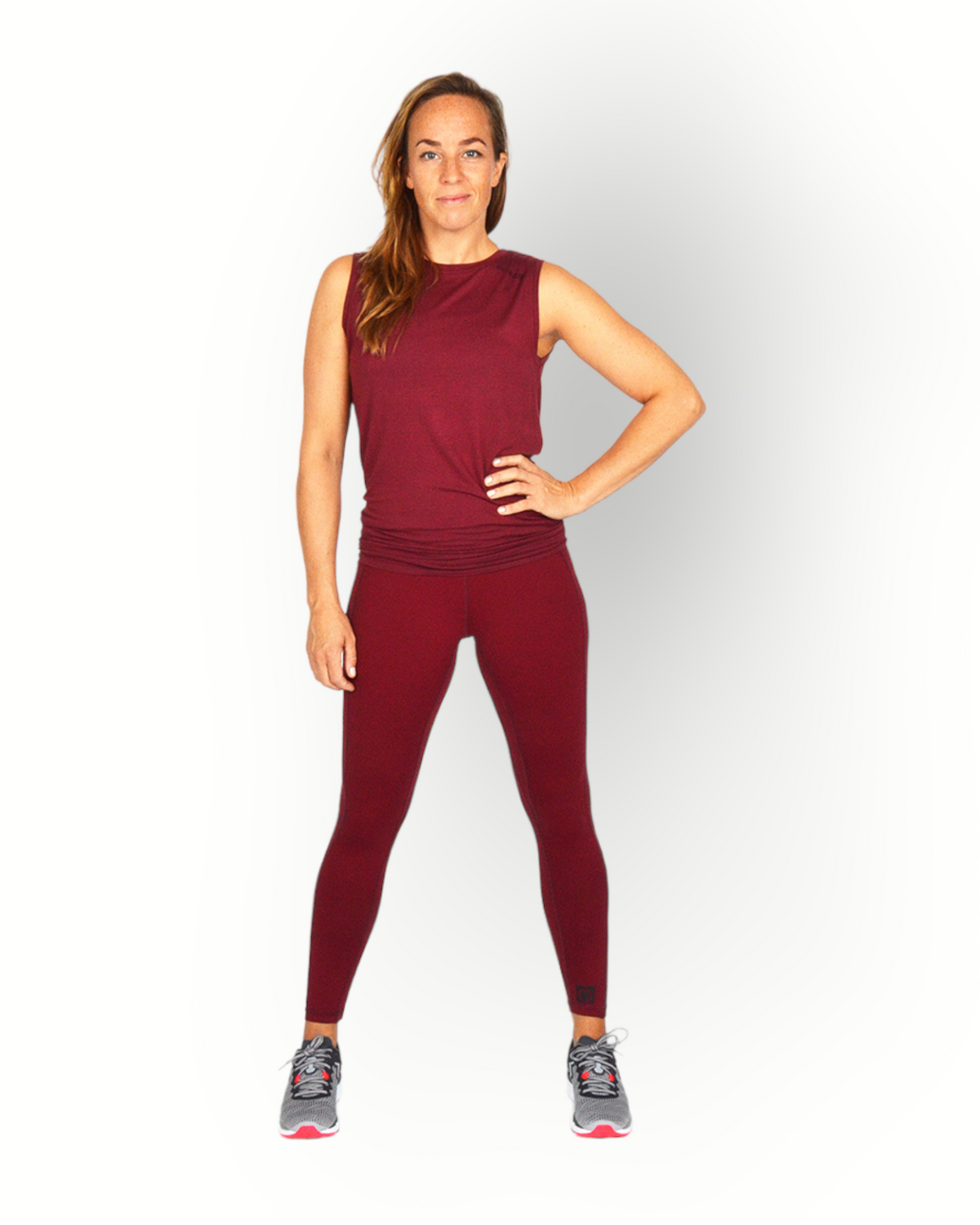 Women sleeveless wide wrap top burgundy