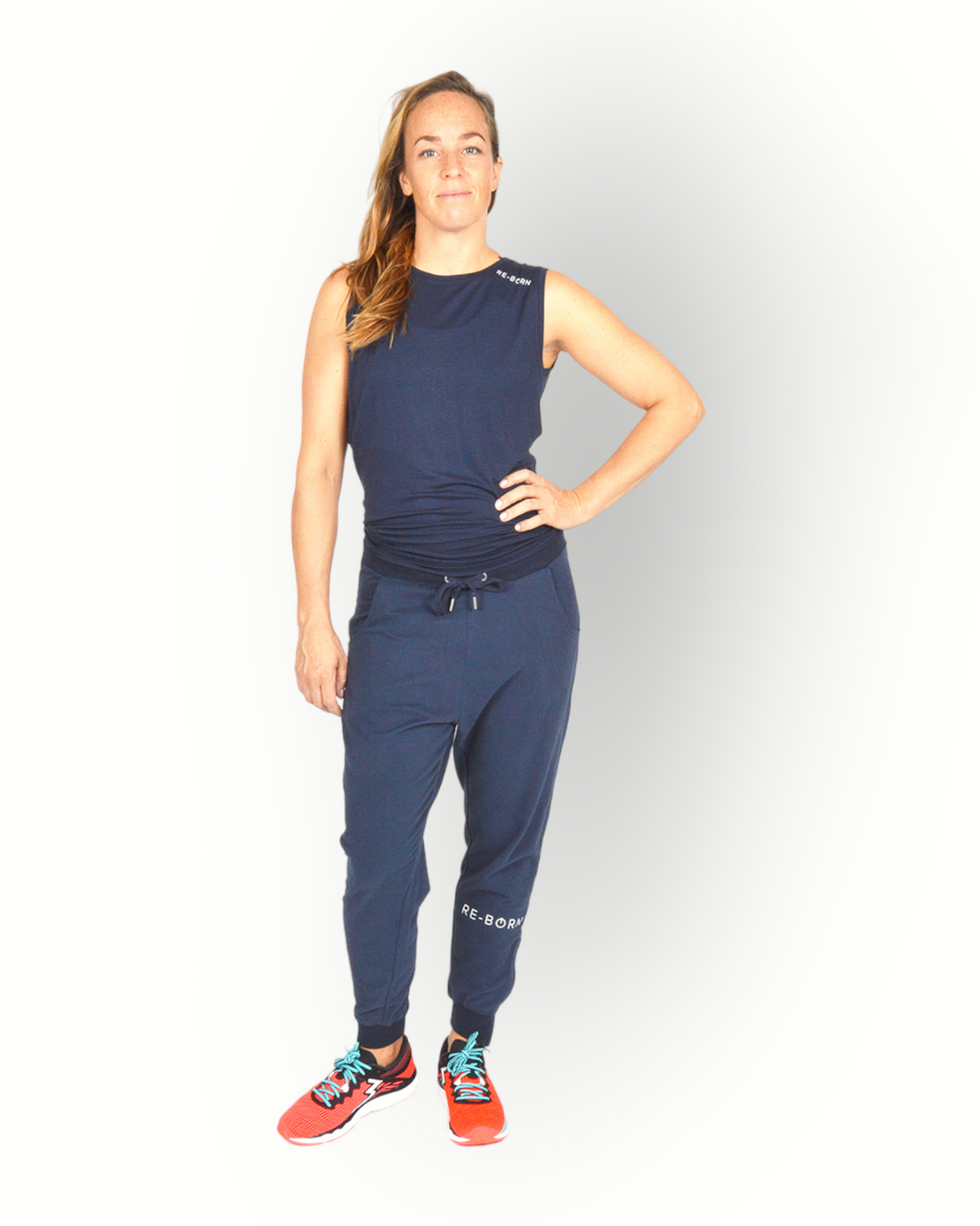 Women sleeveless wide wrap top navy