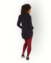 Women long sleeve full zip hoody black