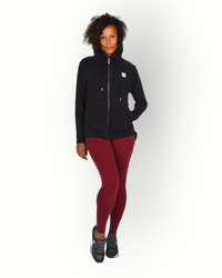 Women long sleeve full zip hoody black