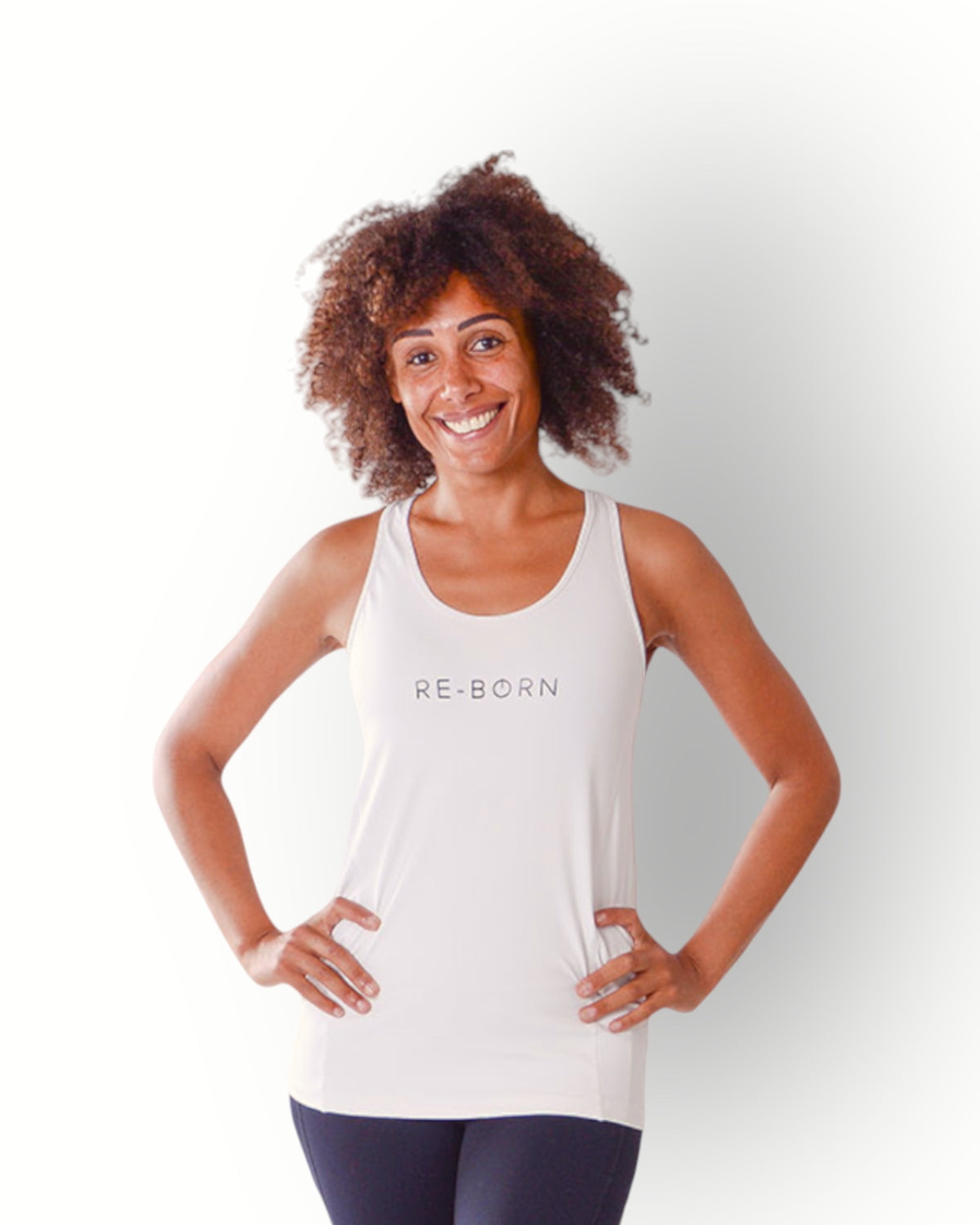Dames sport racer tanktop wit