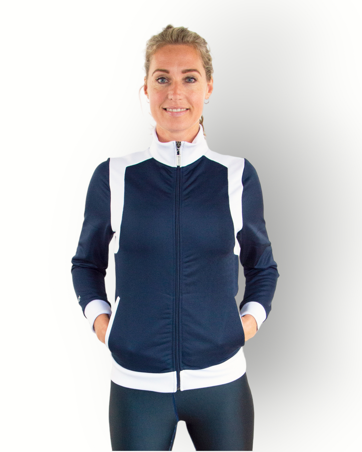 Women Sport trainings jacket navy/white