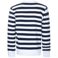Re-Born-Sport-trui-ronde-hals-streep-donkerblauw/wit-M-1914-1-achterkant