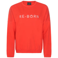 Re-Born Sports Dames ronde hals logo trui rood voorkant O-1814-1