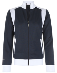 Re-Born Sports Dames trainingsjack donkerblauw/wit voorkant O-2017-1