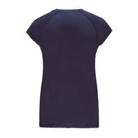 Re-Born Sport Dames v nek top korte mouw donkerblauw achterkant O-1812-2