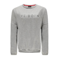Re-Born Sports Dames ronde hals logo trui grijs voorkant O-1814-1