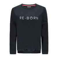 Re-Born Sports Dames ronde hals logo trui zwart voorkant O-1814-1