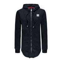 Re-Born Sports Dames capuchon trui met rits zwart voorkant O-1816-1