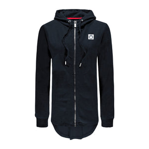 Re-Born Sports Dames capuchon trui met rits zwart voorkant O-1816-1