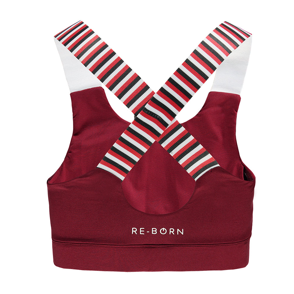 Re-Born Sports Dames sport beha burgundy rood achterkant O-1819-1