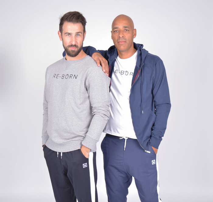 Men collection for multi sports apparel RE-Born sports crew tops full zip hoody and joggers and trackpants