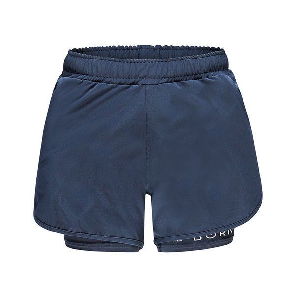 Dames 2-in-1 Sport Short – Donkerblauw – Licht & Flexibel | RE-BORN Sports