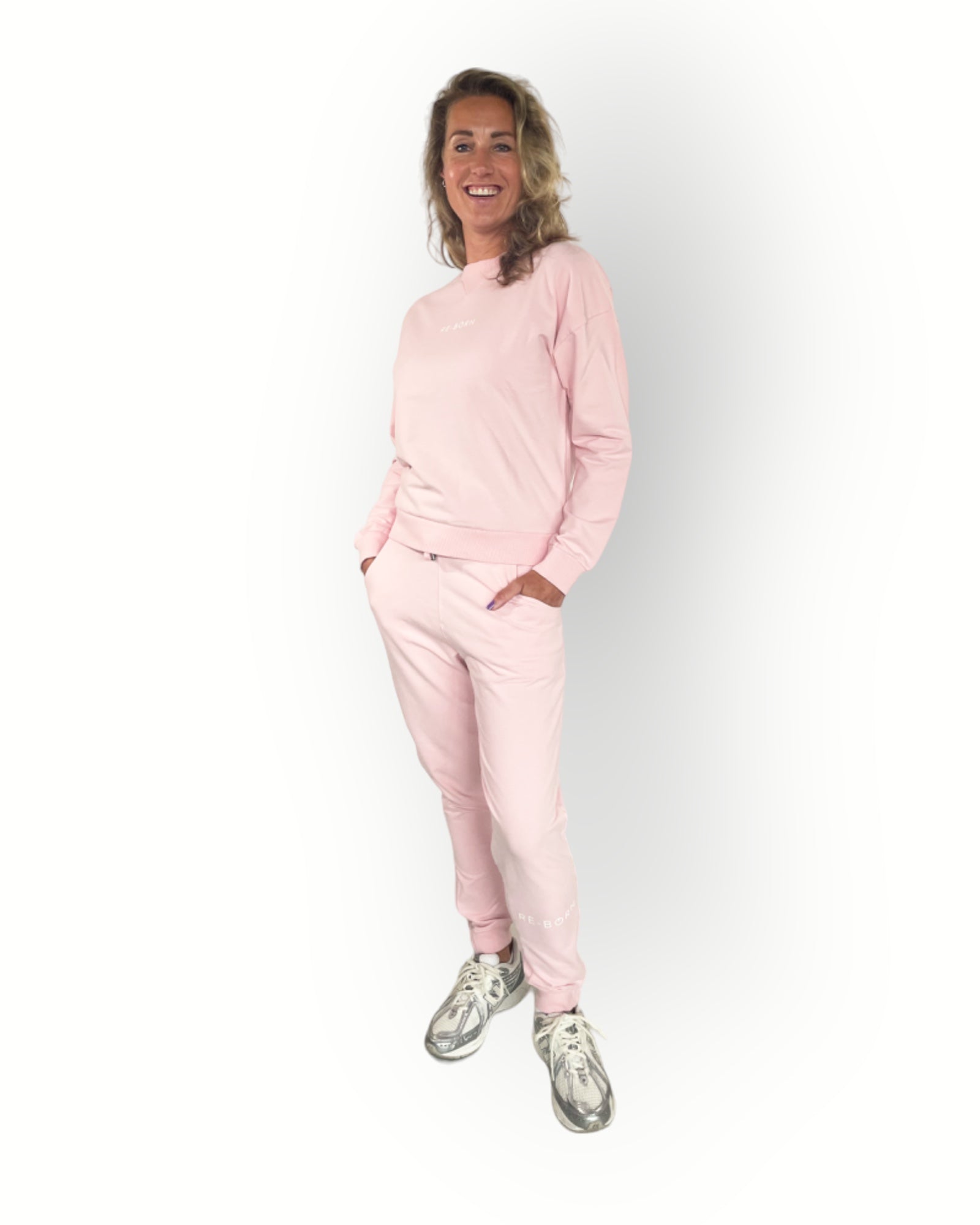 Women fleece pant with zipper pink – RE-BORN SPORTS