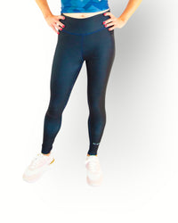 Dames reversible Sport legging lang blauwe print/donkerblauw
