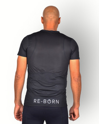 Heren mesh korte mouw sport t-shirt zwart