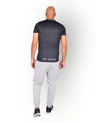 Heren mesh korte mouw sport t-shirt zwart