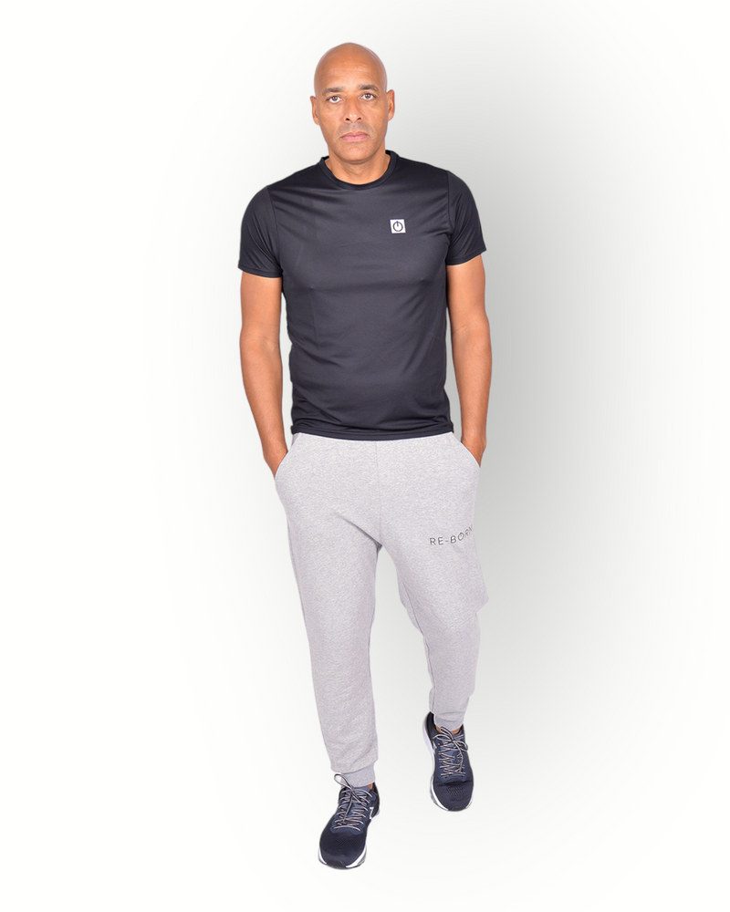 Men’s Sports T-Shirt – Black – Breathable & Performance | RE-BORN Sports