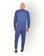 Heren ronde hals trui lange mouwen donkerblauw