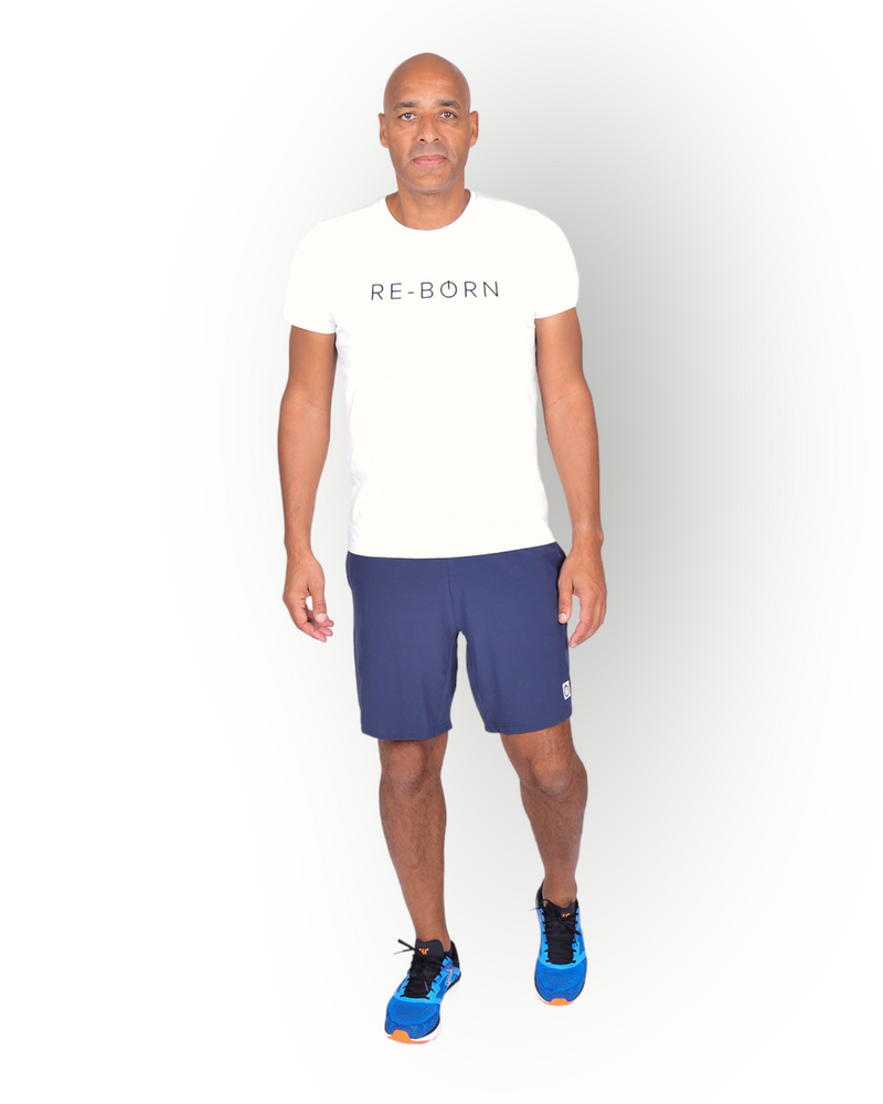 Omringd koud huurling Heren geweven stretch sport korte broek donkerblauw M-1831-1 – RE-BORN  SPORTS