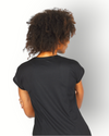 Women mesh logo short sleeve sport top black