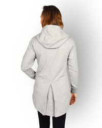 Women long sleeve full zip hoody grey