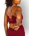 Dames sport tight lang burgundy rood