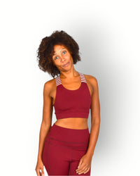 Dames sport beha x-over burgundy rood