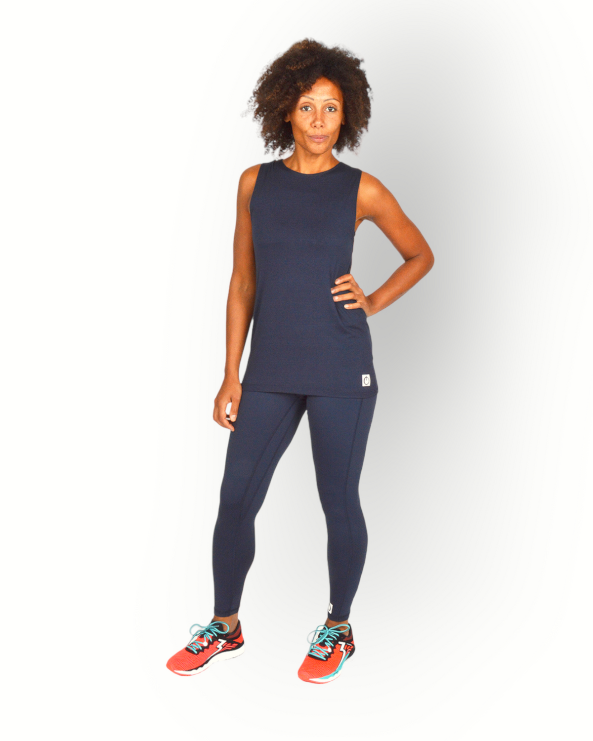 Women long sport tight navy RE BORN SPORTS