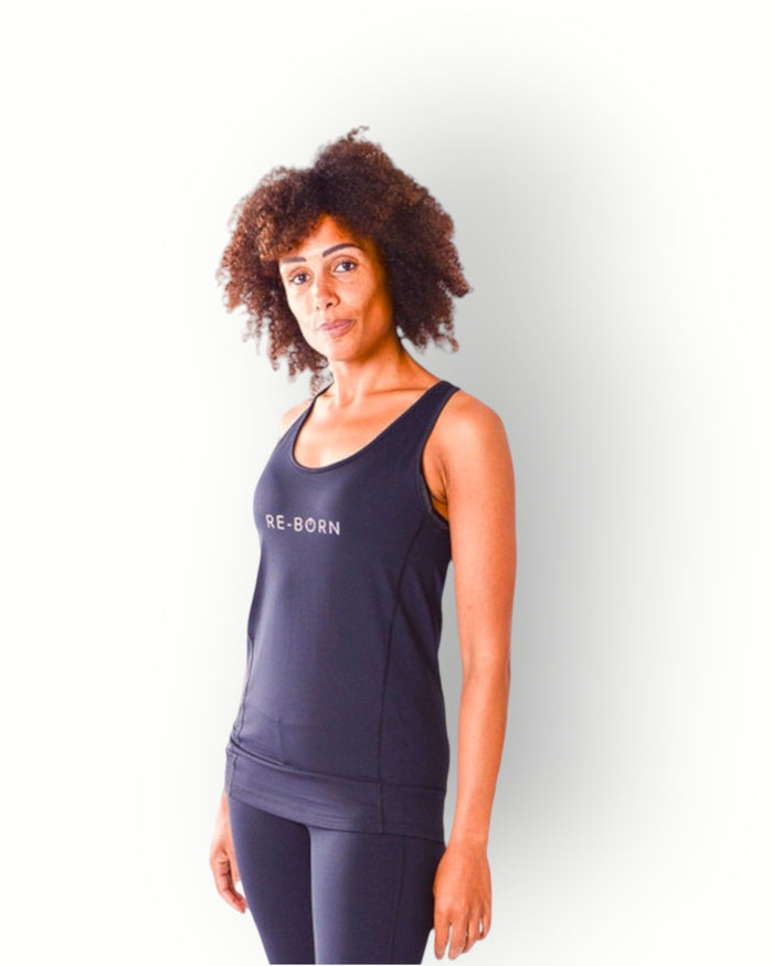 Women’s Racerback Tank Top – Black – Comfort & Breathable | RE-BORN Sports
