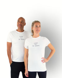 Unisex slogan “game” t-shirt short sleeve white
