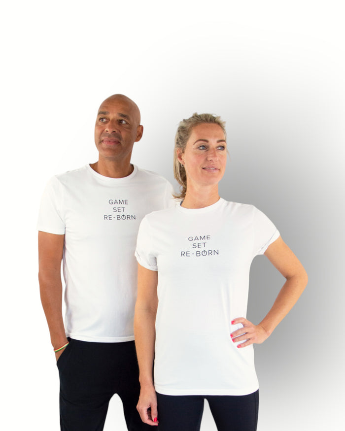 Unisex T-Shirt “Game” – White – Soft & Casual | RE-BORN Sports
