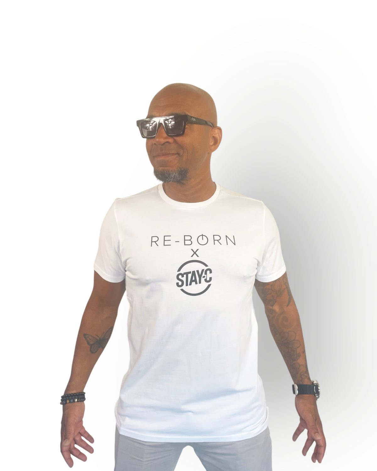 Unisex Re-Born X Stay-C t-shirt short sleeve white