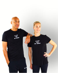 Unisex slogan "score" t-shirt korte mouw zwart