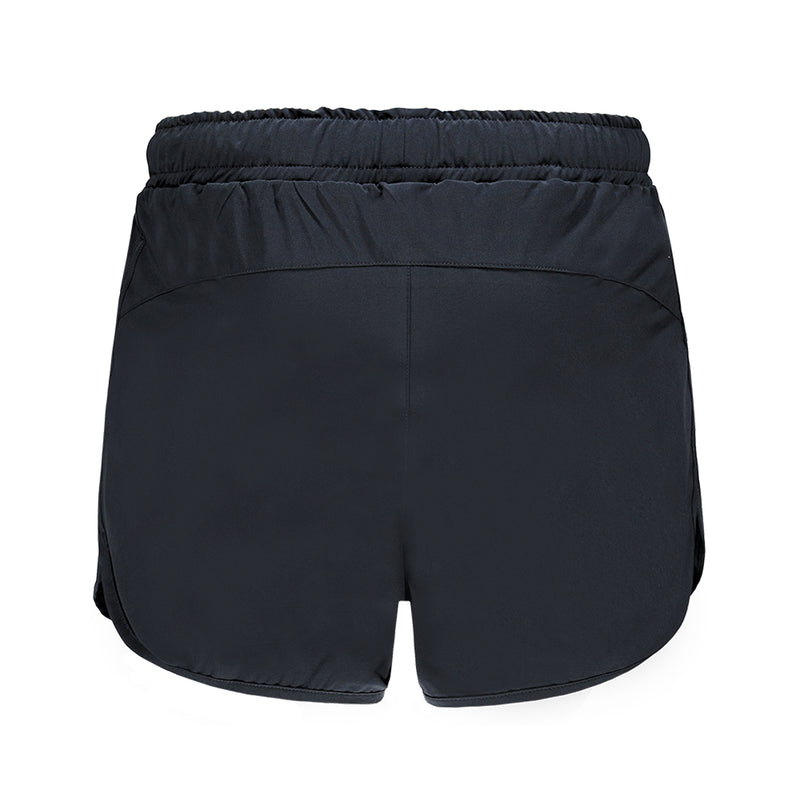 Re-Born Sports Dames korte broek 2-laags stretch zwart achterkant O-1831-1